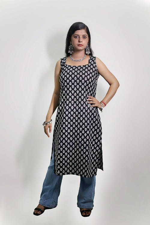 Chandani(black sleeveless kurti)