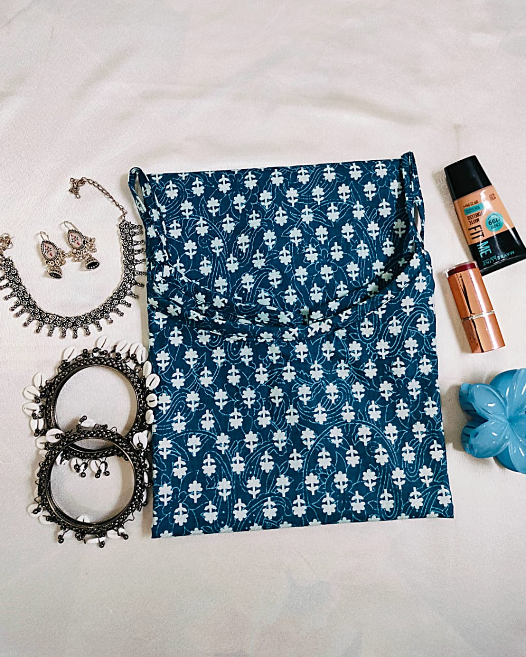 Blue Rose( sleeveless short kurti)