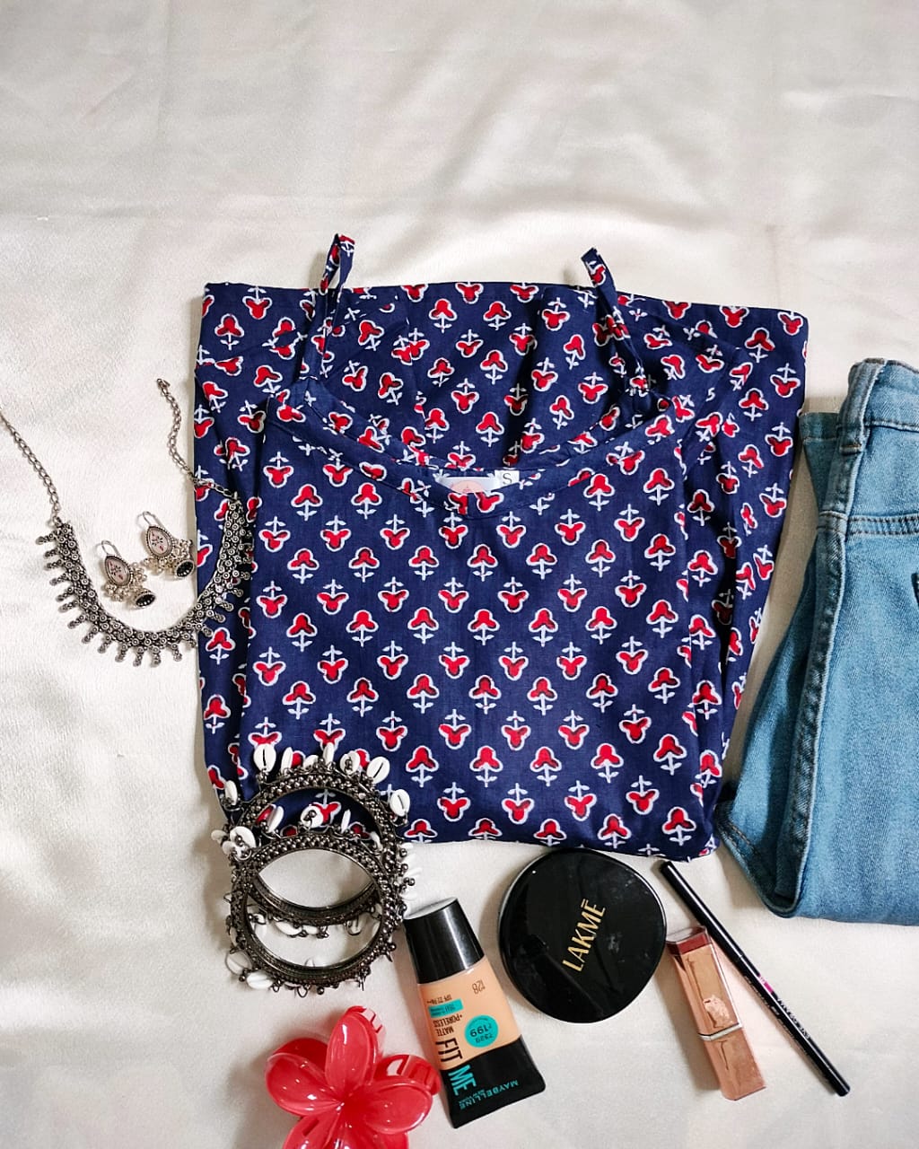 Pankh(navy blue Straps short kurti)