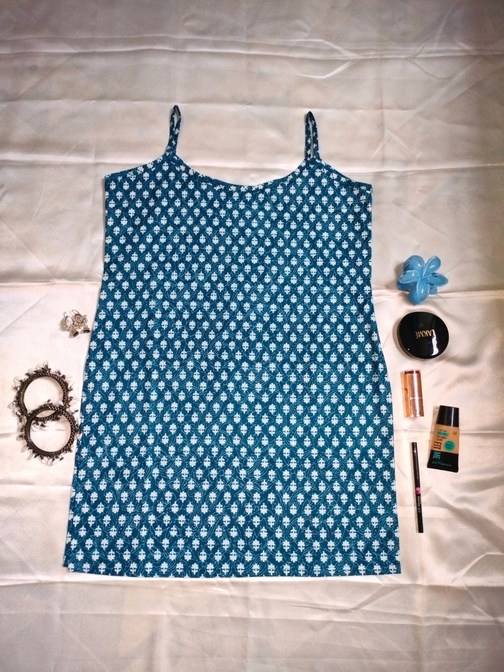 Blue Rose( sleeveless short kurti)
