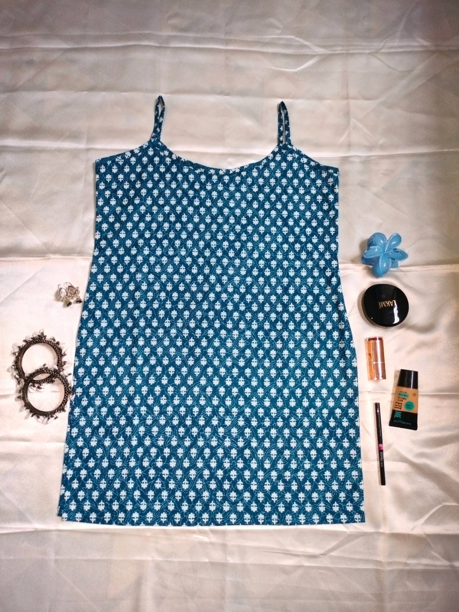 Blue Rose( sleeveless short kurti)
