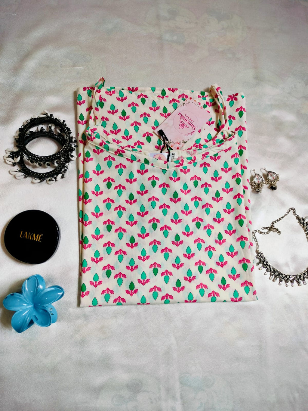 Pankhuri (Floral strap short kurti )