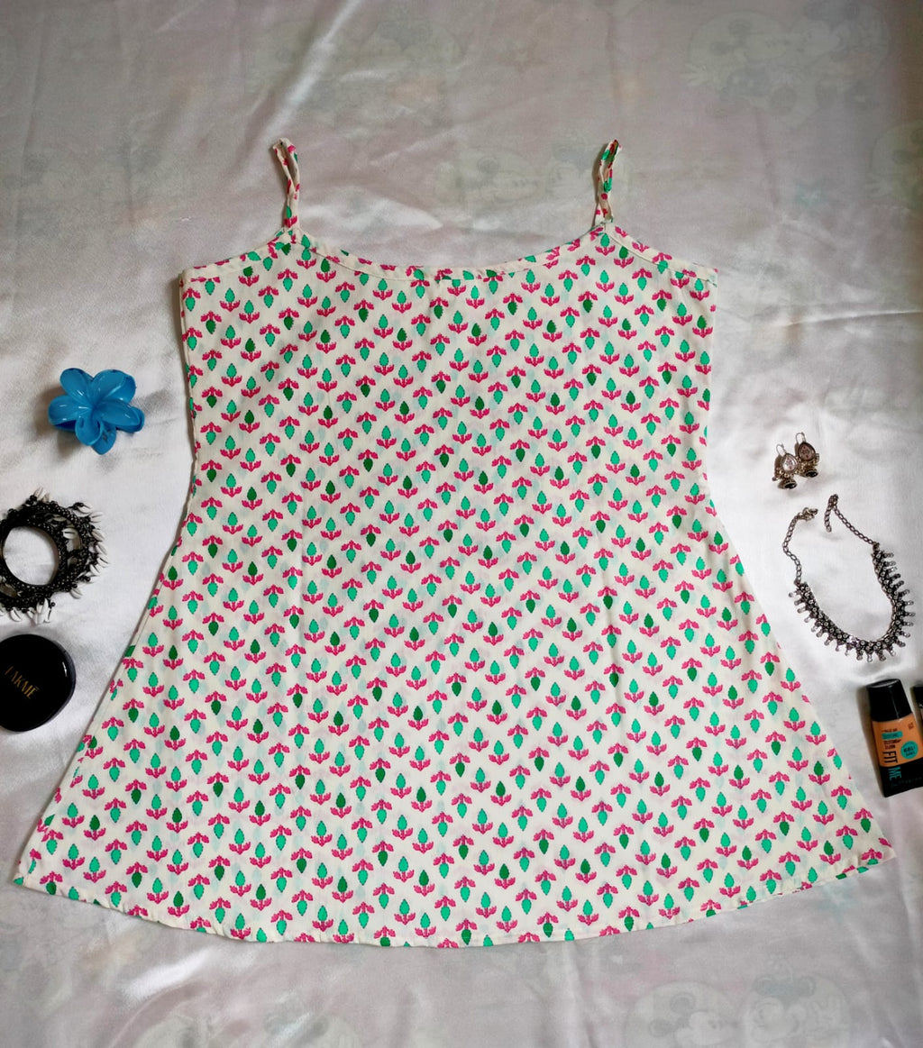 Pankhuri (Floral strap short kurti )