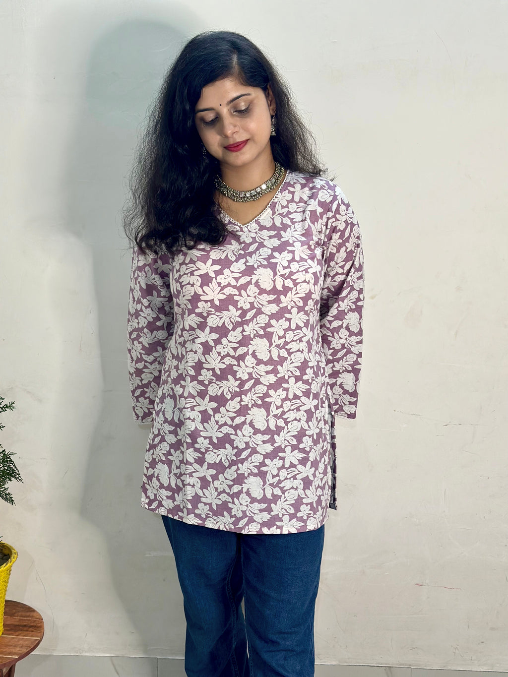 Charming Lavender Floral Kurti