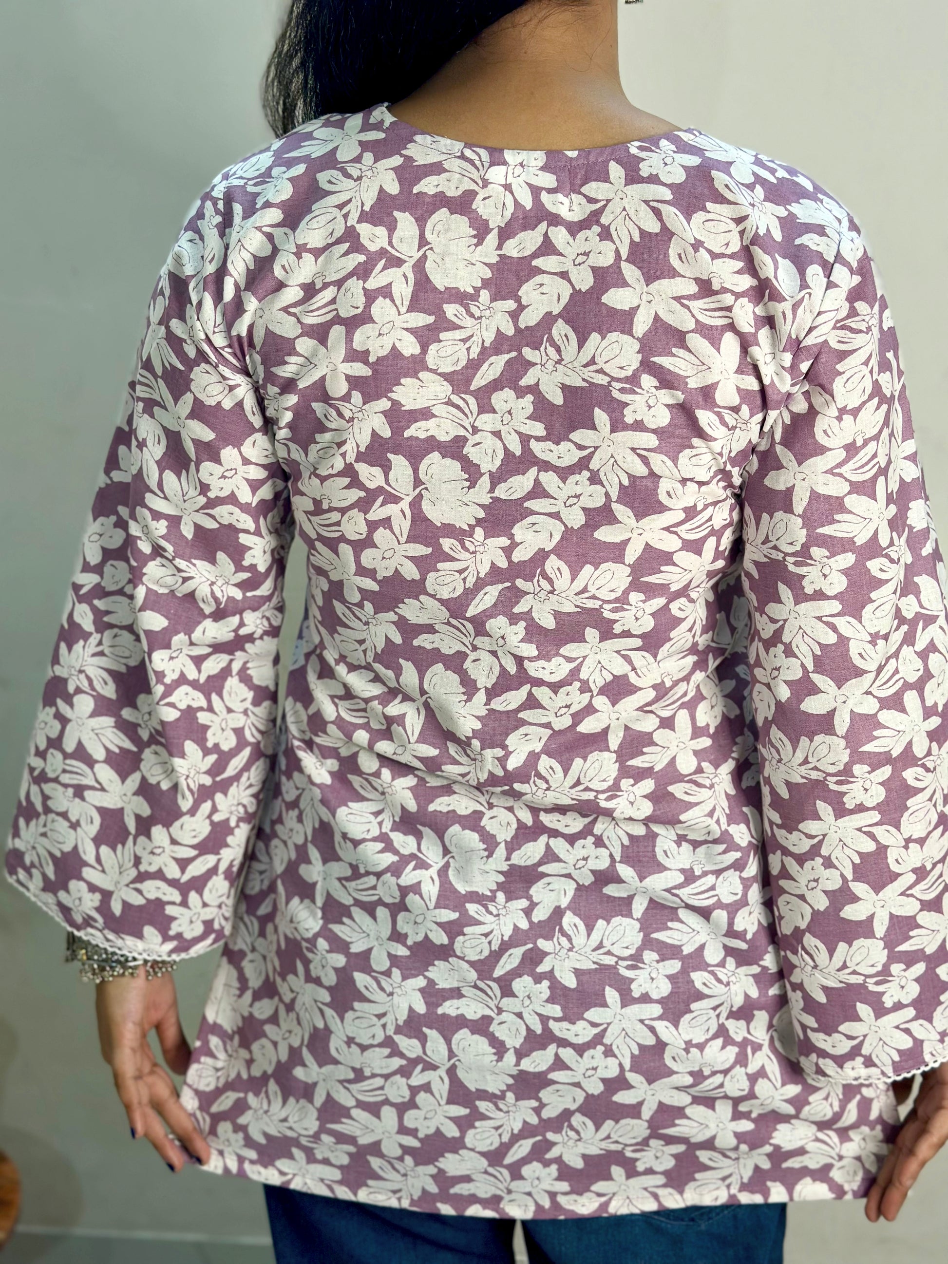 Charming Lavender Floral Kurti